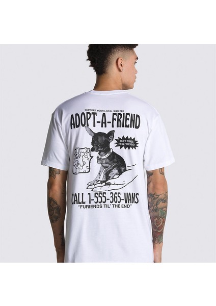 Adopted A Friend Erkek Beyaz T-Shirt