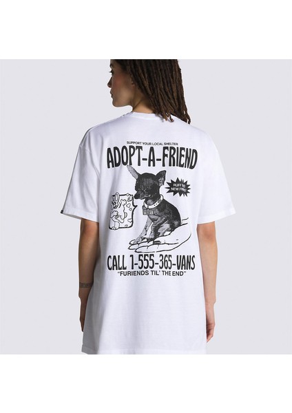 Adopted A Friend Erkek Beyaz T-Shirt