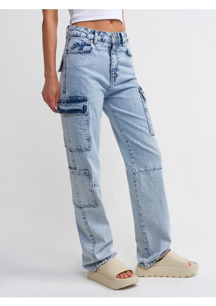 70832 Kar Yıkama Kargo Pantolon-Mavi modelleri