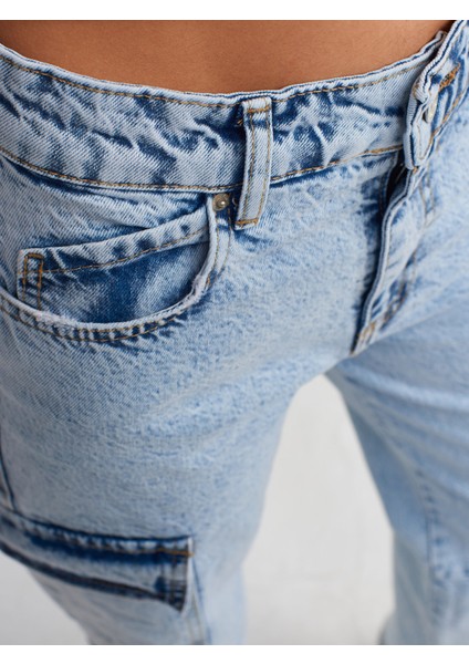 70832 Kar Yıkama Kargo Pantolon-Mavi fırsatları