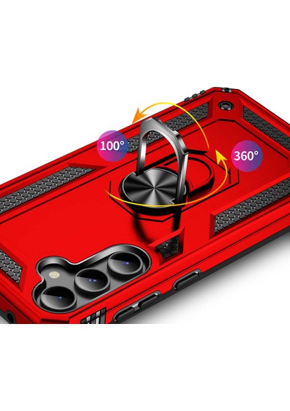 Samsung Galaxy S23 Fe Kılıf Vega Sert Silikon Tank Standlı Yüzüklü Mıknatıslı Siyah fırsatları