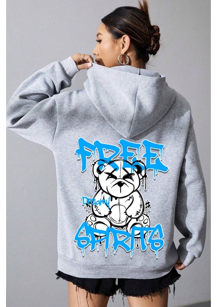 Uygun Tarz Free Grafiti Sırt Baskılı Sweatshirt