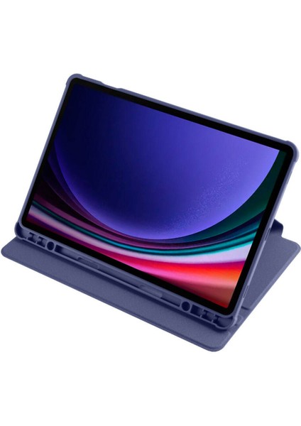 Casestreet Samsung Galaxy Tab S9 SM-X710 Kılıf Standlı Katlanabilir Pu Silikon Tf2 Lacivert
