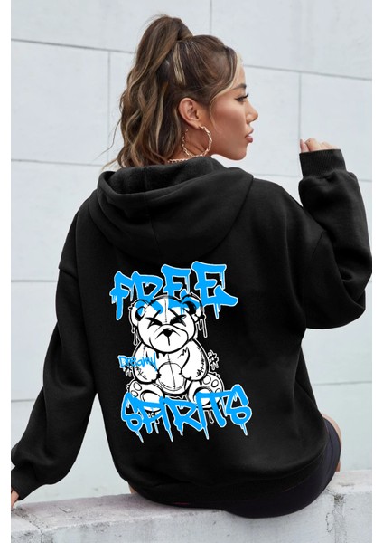 Uygun Tarz Free Grafiti Sırt Baskılı Sweatshirt