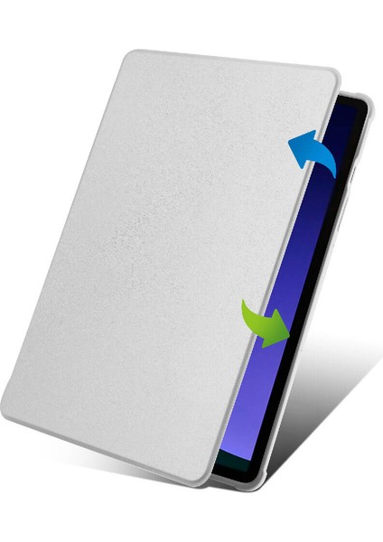 Samsung Galaxy Tab S9 SM-X710 Kılıf Standlı Katlanabilir Pu Silikon Tf2 Gri