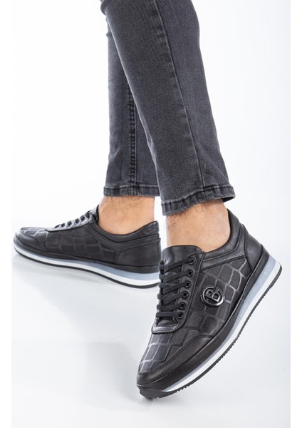 Hakiki Deri Baskılı Deri Tokalı Siyah Erkek Günlük Casual Ayakkabı fiyatları