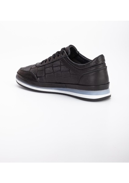 Hakiki Deri Baskılı Deri Tokalı Siyah Erkek Günlük Casual Ayakkabı indirimleri