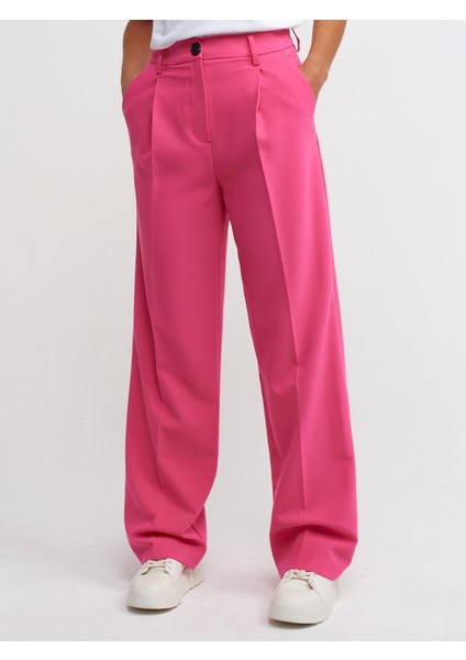 71155 Yüksek Bel Uzun Pantolon-Fuşya modelleri