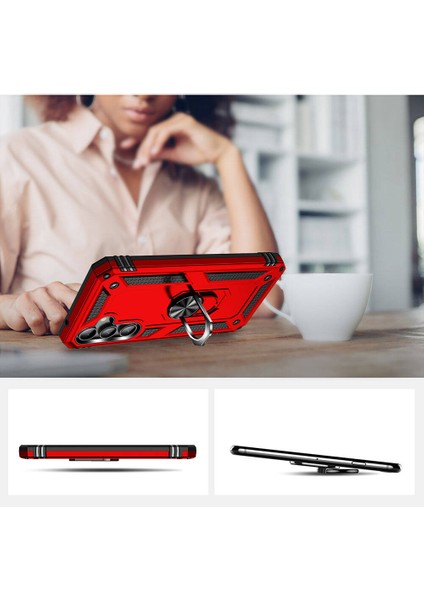 Samsung Galaxy S23 Fe Kılıf Vega Sert Silikon Tank Standlı Yüzüklü Mıknatıslı Siyah fiyatları