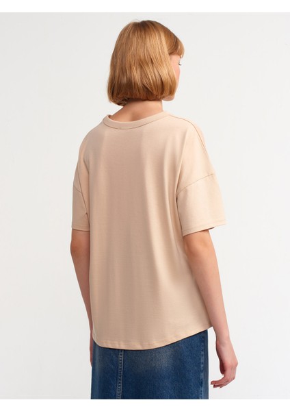 30123 Oversize Tshırt-Bej