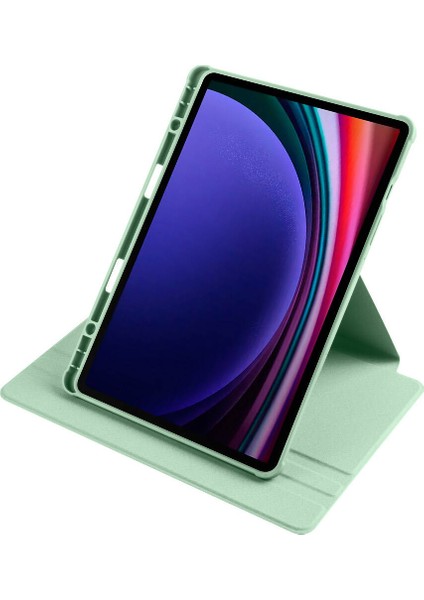 Samsung Galaxy Tab S9 SM-X710 Kılıf Standlı Katlanabilir Pu Silikon Tf2 Yeşil