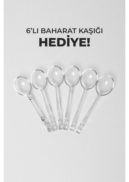 6 kg Kapasiteli Gıda ve Bakliyat, 6 Gözlü, Organizeri 360 Derece Dönebilen, Baharat Kaşığı ve Nihale Hediye