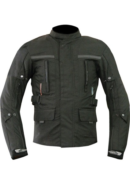 7152 Uzun Siyah Motosiklet Mont