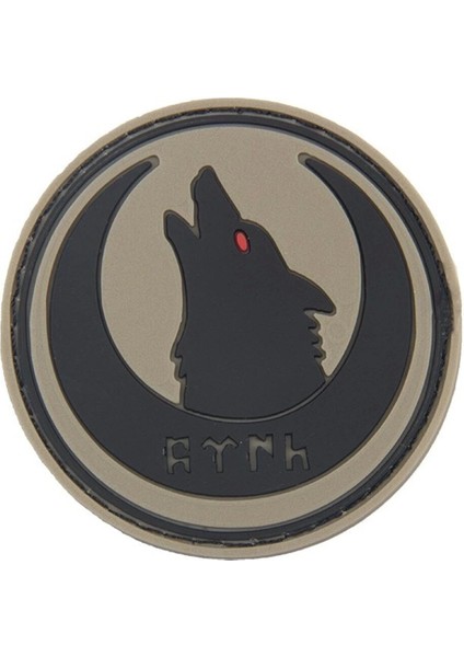 Hilal Içi Kurt Başı Silikon Patch Arma