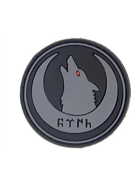 Hilal Içi Kurt Başı Silikon Patch Arma