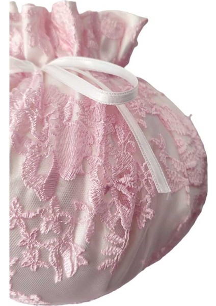 Toz Pembe Dantelli Gelin Takı Kesesi fırsatları