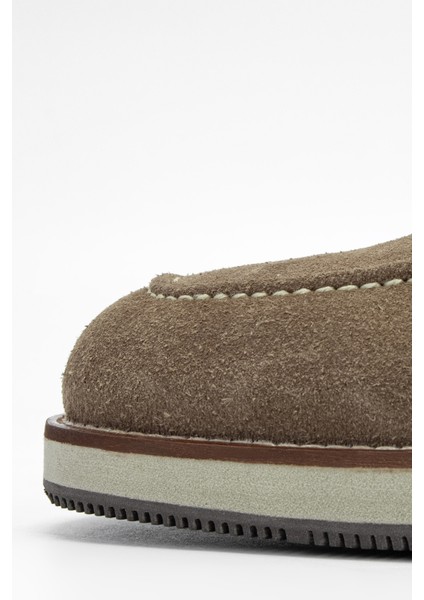 Erkek Bej Süet Deri Loafer Ayakkabı 383 5670 Erk Ayk Sk23/24