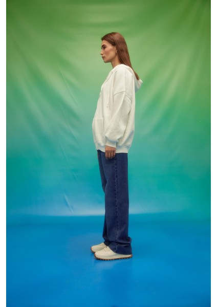 Kapüşonlu Içi Polarlı Oversize Kesim Hırka Sweat modelleri