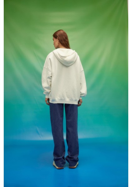 Kapüşonlu Içi Polarlı Oversize Kesim Hırka Sweat fırsatları