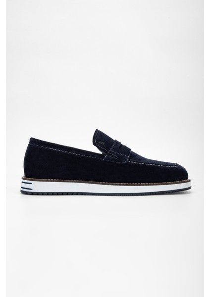 Erkek Lacivert Süet Deri Loafer Ayakkabı 383 5670 Erk Ayk Sk23/24