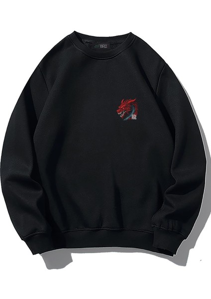 Brz Collection  Oversize Red Dragon Sweatshirt