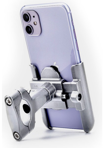 Alüminyum Gövdeli Gidon Bağlantılı Full Metal Motosiklet-Bisiklet Telefon Tutucu Gri fırsatları