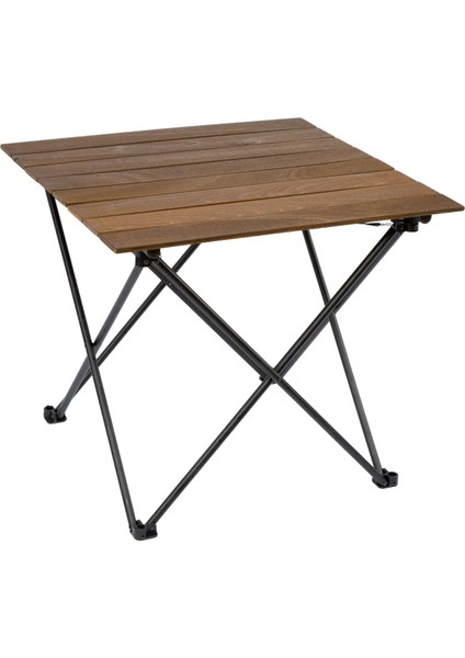 Funky Chaırs Elegance Ceviz Desen Katlanabilir AHŞAP Kamp ve Piknik Masası 68X70X60CM