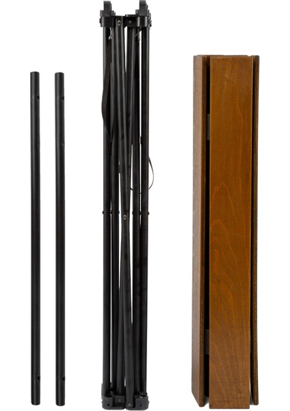 Funky Chaırs Elegance Ceviz Desen Katlanabilir AHŞAP Kamp ve Piknik Masası 68X70X60CM