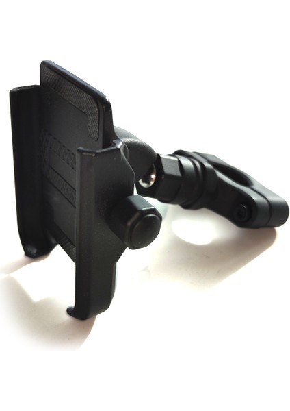 Motosiklet - Bisiklet Telefon Tutucu Alüminyum Gövdeli Gidon Bağlantılı 4,7 Ila 7,1 Inç Uyumlu Siyah