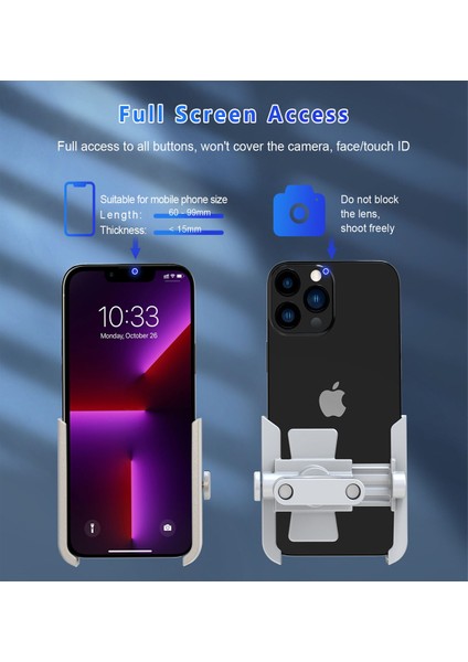 Alüminyum Gövdeli Gidon Bağlantılı Full Metal Motosiklet-Bisiklet Telefon Tutucu Gri indirimleri