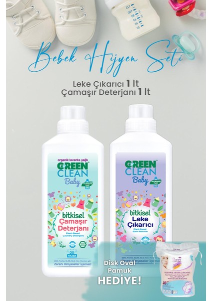Green Clean 2'li Bebek Hijyen Seti ve Oval Pamuk