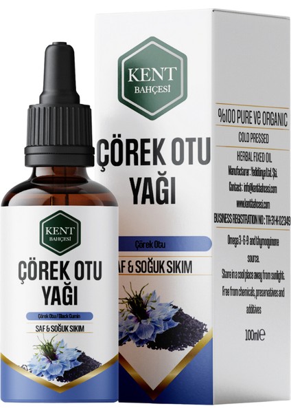 Kent Bahçesi Çörek Otu Yağı 100 ml Soğuk Sıkım Analiz %100 Saf Doğal Ve Katkısız Cold Press Çörekotu Yağı