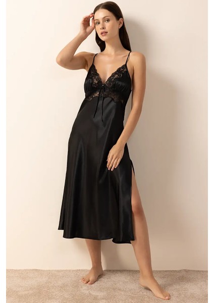 3803 Siyah Gecelik Sabahlık Takım modelleri