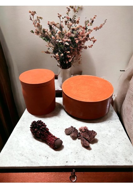 Bumbum 2'li Özel Seri Soya Wax %100 Naturel Renkli Beton Saksılı Kahve Kokulu Candle Dekoratif Mum Handmade El Yapımı