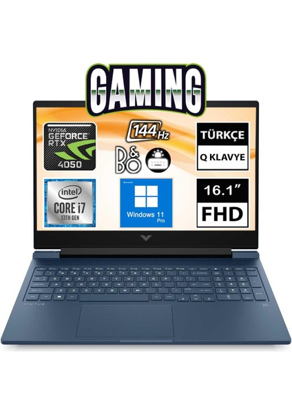 Hp Victus 16-R0038NT 7P6L4EA12 I7-13700H 32GB 1tbssd RTX4050 16.1" Fullhd W11P Taşınabilir Bilgisayar