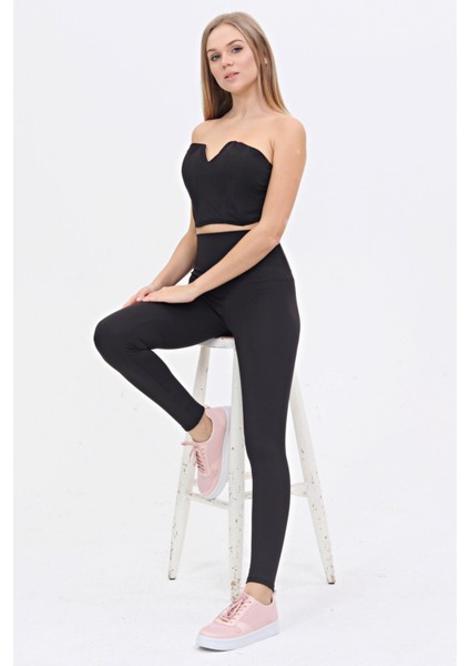 Toparlayıcı Dalgıç Şardonlu Kışlık İçi Pamuklu Spor Tayt modelleri