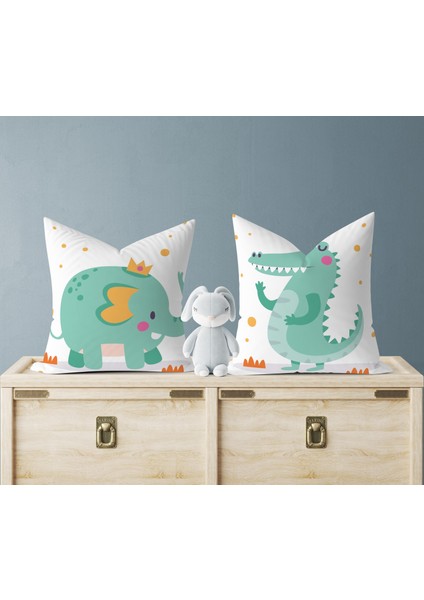 Bebek Çocuk Odası Yastıklı Kırlent Kılıf 2'li DS50 30X30 cm