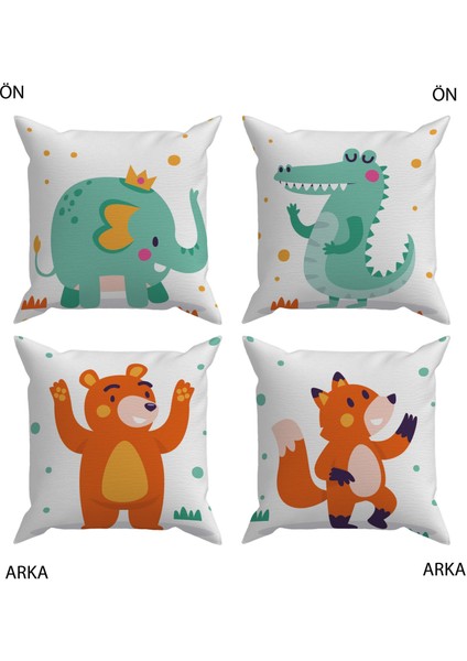 Bebek Çocuk Odası Yastıklı Kırlent Kılıf 2'li DS50 30X30 cm