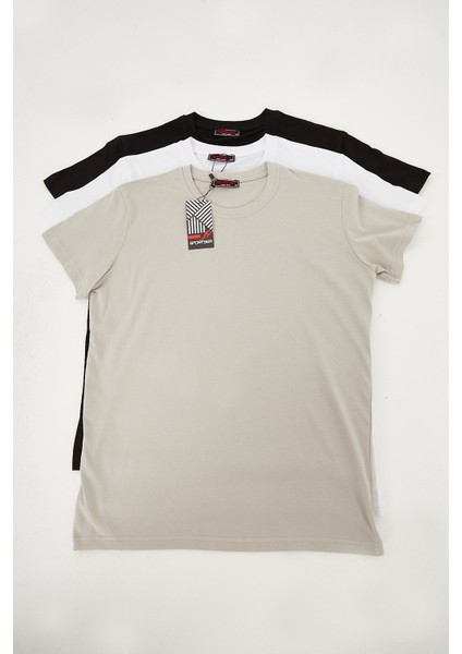 Erkek 3'lü Pamuk T-Shırt