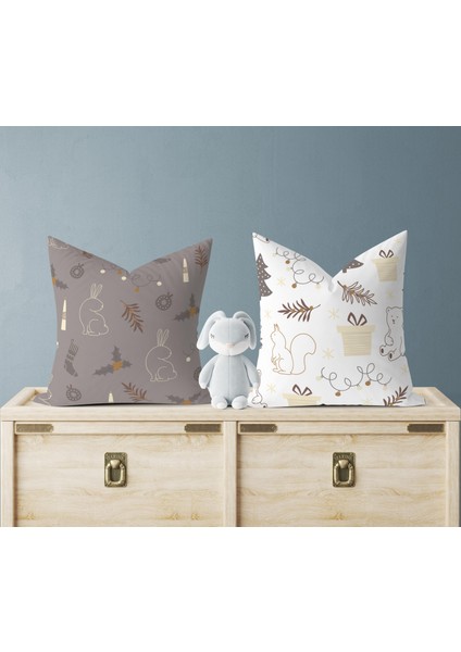 Bebek Çocuk Odası Yastıklı Kırlent Kılıf 2'li DS53 30X30 cm
