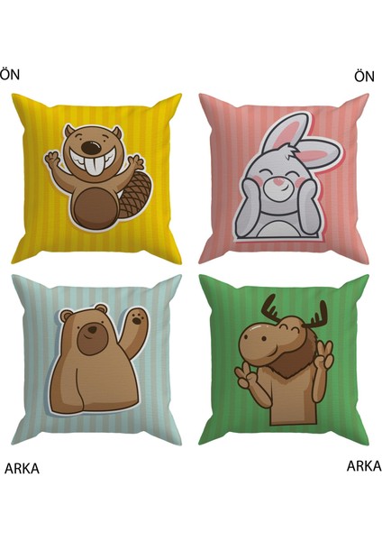 Bebek Çocuk Odası Yastıklı Kırlent Kılıf 2'li DS93 30X30 cm