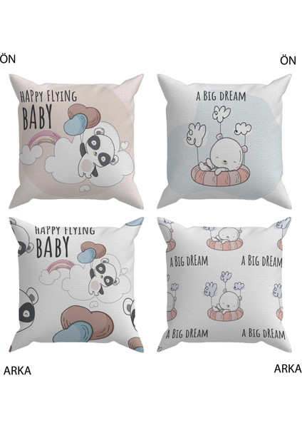 Bebek Çocuk Odası Yastıklı Kırlent Kılıf 2'li DS97 30X30 cm