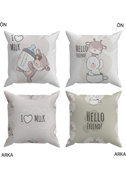 Bebek Çocuk Odası Yastıklı Kırlent Kılıf 2'li DS98 30X30 cm