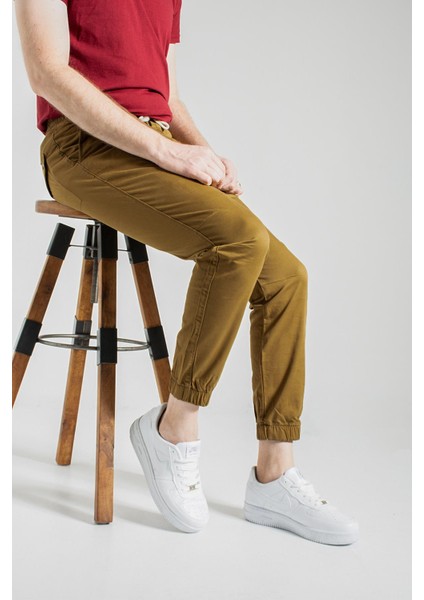 Cedy Denım Erkek Lastikli Mevsimlik Gabardin Jogger Bağcıklı Pantolon C314