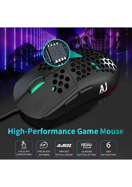 AJ380R Oyuncu Mouse PAW3327 12400 Dpı