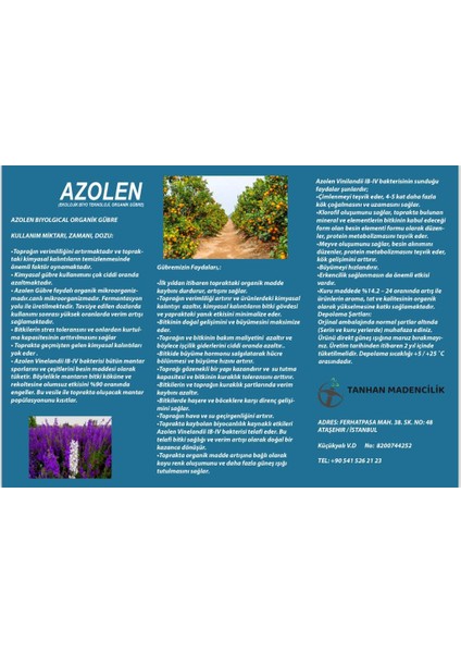 Mikrobiyolojik Gübre (mikrobial gubre ) Azolen Biological Gubre, Azolen Mikrobiyal Gubre