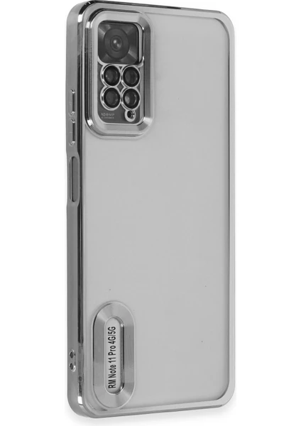 Happycase Xiaomi Redmi Note 11 Pro Kılıf Slot Silikon - Gümüş