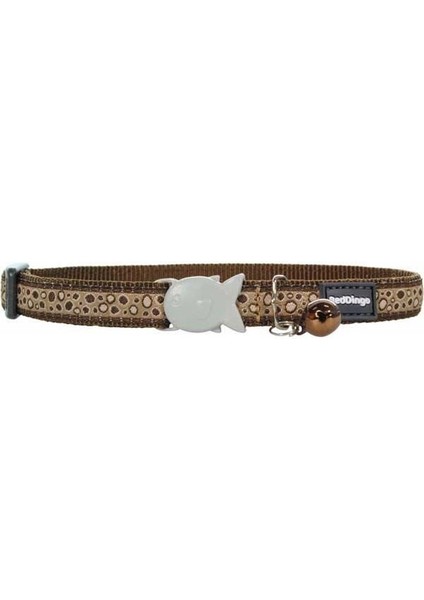 Bedrock Desenli Kahverengi Kedi Boyun Tasmasi 12 mm - Kong