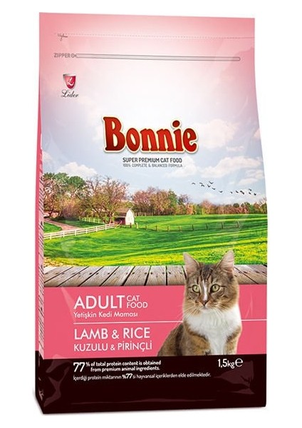 Bonnie Kuzulu ve Pirinçli Yetişkin Kedi Maması 1,5 kg - Kong