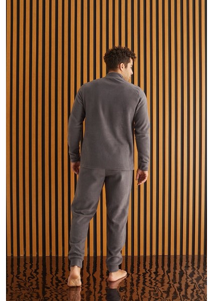 Erkek Polar Fermarlı Pijama Takımı-Antracite modelleri